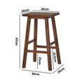 Oikiture 2/4x Bar Stool Kitchen Counter Wooden Chair Split-Level Footrest - Walnut / 2