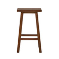 Oikiture 2/4x Bar Stool Kitchen Counter Wooden Chair Split-Level Footrest - Walnut / 4