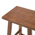Oikiture 2/4x Bar Stool Kitchen Counter Wooden Chair Split-Level Footrest - Walnut / 4
