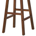 Oikiture 2/4x Bar Stool Kitchen Counter Wooden Chair Split-Level Footrest - Walnut / 4
