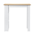 Oikiture Bar Table with Storage- White & Wood - Default Title