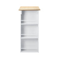 Oikiture Bar Table with Storage- White & Wood - Default Title