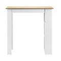 Oikiture Bar Table with Storage- White & Wood - Default Title