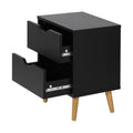 Oikiture 2-Drawer Bedside Table - Black