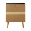 Oikiture 2-Drawer Bedside Table - Black
