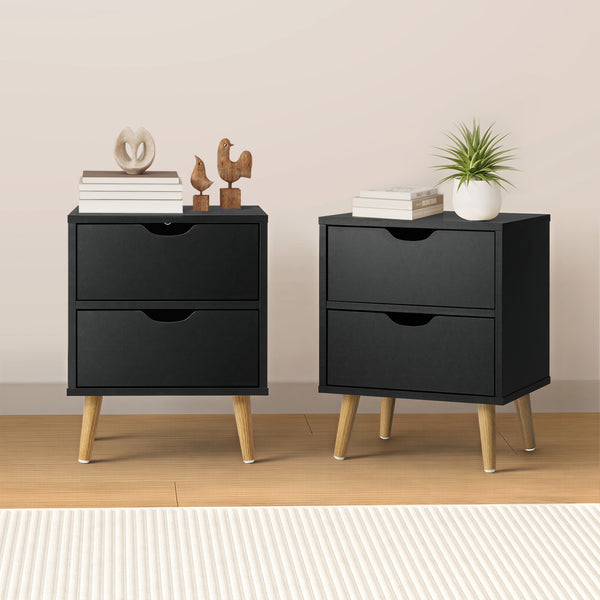 Oikiture Bedside Table 2 Drawers