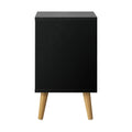 Oikiture 2-Drawer Bedside Table - Black