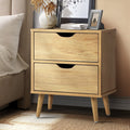 Oikiture 2-Drawer Bedside Table - Natural