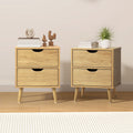 Oikiture 2-Drawer Bedside Table - Natural