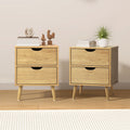Oikiture 2-Drawer Bedside Table - Natural