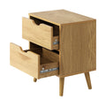 Oikiture 2-Drawer Bedside Table - Natural