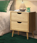 Oikiture 2-Drawer Bedside Table - Natural