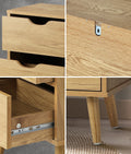 Oikiture 2-Drawer Bedside Table - Natural