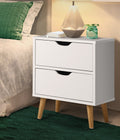 Oikiture 2-Drawer Bedside Table - White