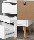 Oikiture 2-Drawer Bedside Table - White