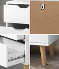 Oikiture 2-Drawer Bedside Table - White