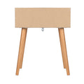 Oikiture Rattan Bedside Table - Wood - Storage