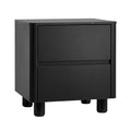Oikiture 2-Drawer Bedside Table - Black