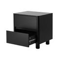 Oikiture 2-Drawer Bedside Table - Black