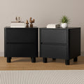 Oikiture 2-Drawer Bedside Table - Black