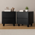 Oikiture 2-Drawer Bedside Table - Black