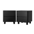 Oikiture 2-Drawer Bedside Table - Black