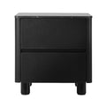 Oikiture 2-Drawer Bedside Table - Black