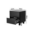 Oikiture 2-Drawer Bedside Table - Black