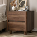 Oikiture 2-Drawer Bedside Table - Brown