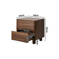 Oikiture Bedside Table - 2-Drawer - Coco