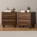 Oikiture 2-Drawer Bedside Table - Brown
