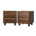 Oikiture 2-Drawer Bedside Table - Brown