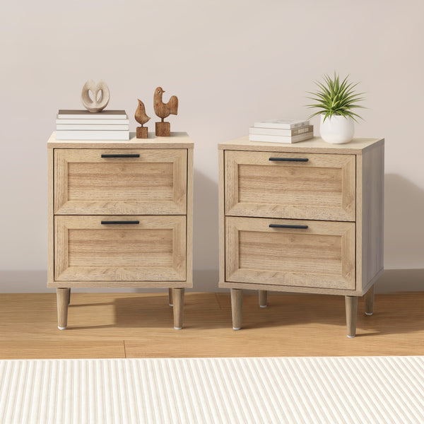 Oikiture Nightstand Bedside Table 2 Drawers