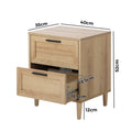 Oikiture Nightstand Bedside Table 2 Drawers