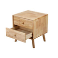 Oikiture Wood Bedside Table - 2-Drawers