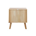 Oikiture Wood Bedside Table - 2-Drawers