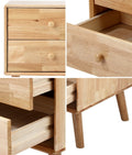 Oikiture Wood Bedside Table - 2-Drawers