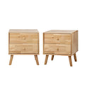 Oikiture 2-Drawer Bedside Table - Set of 2