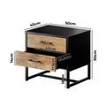 Oikiture Bedside Table - 2-Drawer - Storage