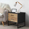 Oikiture Bedside Table - 2-Drawer - Storage