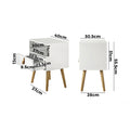 Oikiture 2x Bedside Tables Side Tables with Leather Handles White - product image 4