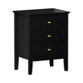 Oikiture Bedside Table 3 Drawers