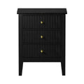 Oikiture Bedside Table 3 Drawers
