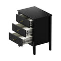 Oikiture Bedside Table 3 Drawers