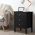 Oikiture Bedside Table 3 Drawers