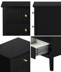 Oikiture Bedside Table 3 Drawers