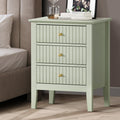 Oikiture 3-Drawer Bedside Table - Green
