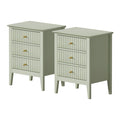 Oikiture Bedside Table 3 Drawers