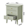 Oikiture Bedside Table 3 Drawers
