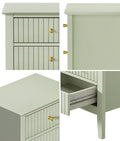 Oikiture Bedside Table 3 Drawers